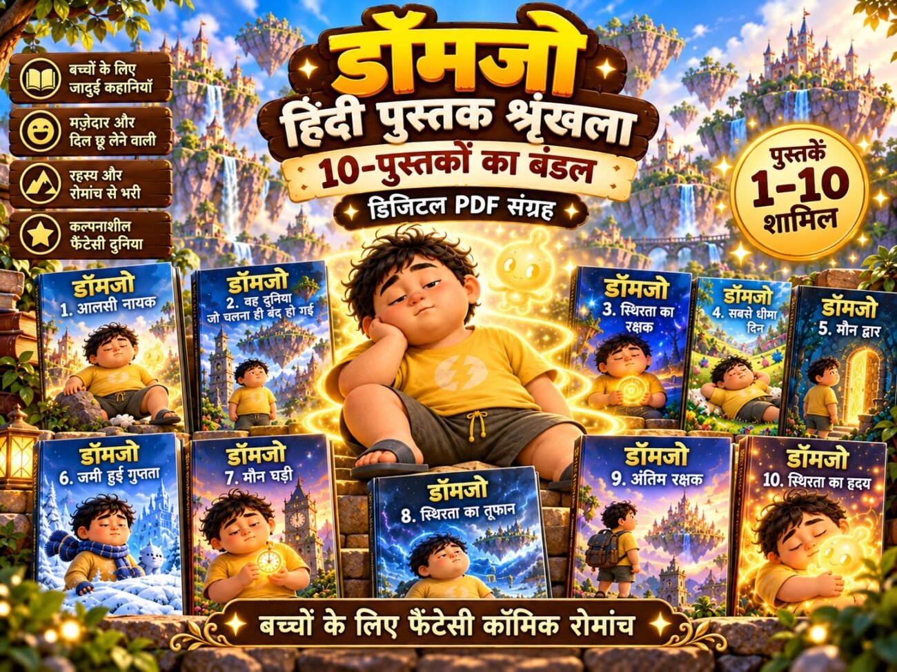 10 Hindi PDF books included in DOMJO fantasy comic bundle for kids