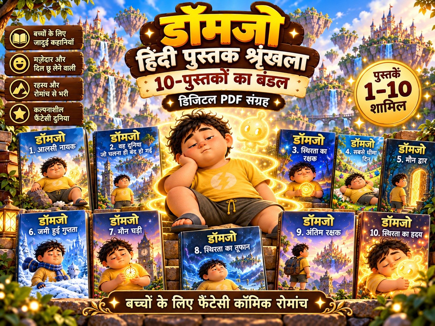 10 Hindi PDF books included in DOMJO fantasy comic bundle for kids